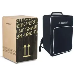 Schlagwerk CP404 2inOne Black Cajon mit Tasche (Cajon, Perkussion), Perkussion, Braun