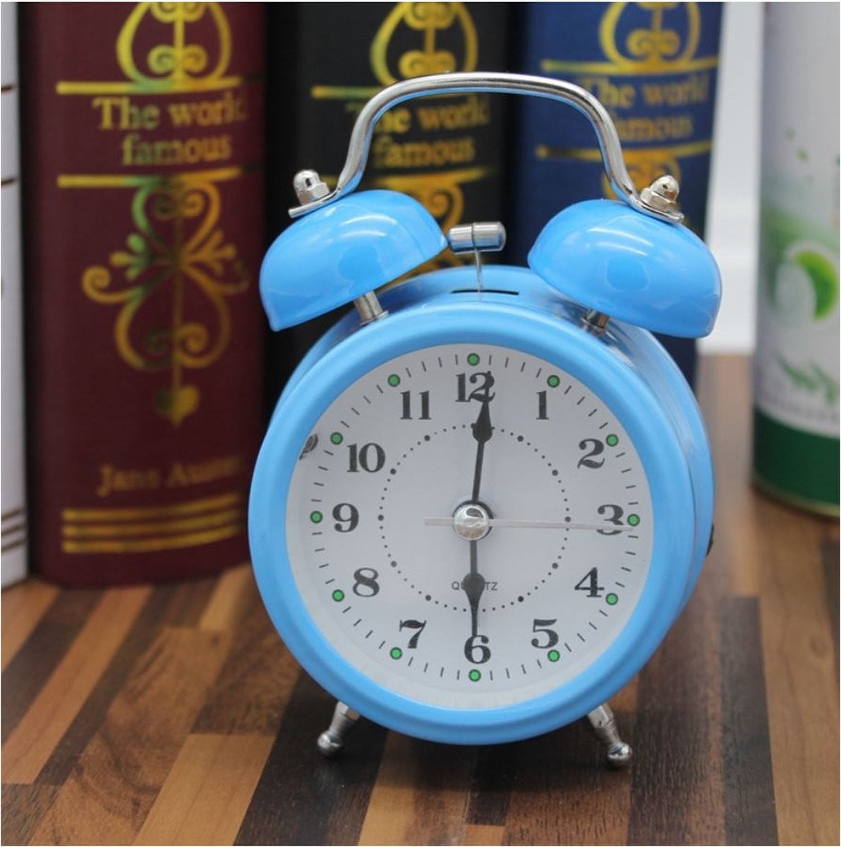 Analoog alarmklok met verlichting - Blauw