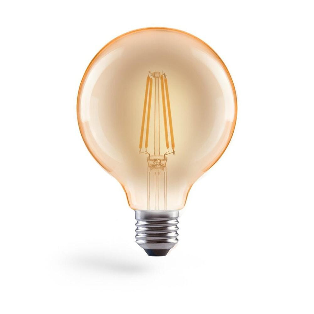 XAVAX LED-filamentlamp Globe 125, E27, 8W, 650lm, dimbaar, warm wit