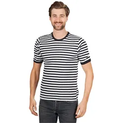 Metamorph Hochwertiger Ringelpulli Kurzarm schwarz-weiss (50)