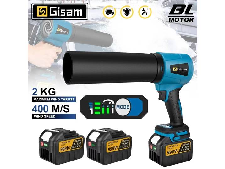 Souffleur électrique sans balais Gisam 30000 tr/min, ventilateur turbo sans fil 15000 tr/min, souffleur d'air puissant, outils électriques pour batterie Makita 18V