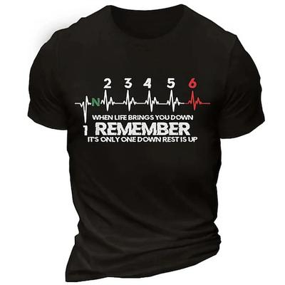 Herren Motorrad T-Shirt Einmal runter ausruhen Gangwechsel Lebenszitat Grafik T-Shirt für Biker Kurzarm
