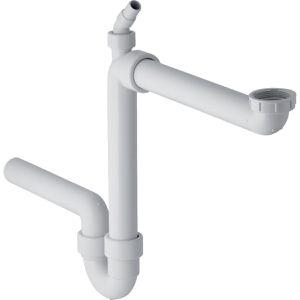 Geberit Siphon Rohr-Geruchsverschluss Küchenspüle, 1 1/2 Zoll, mit Geräteanschluss, Kunststoff, weiß