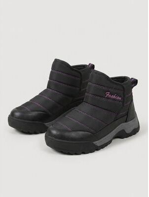 LightInthebox Women's Dark Grey Snow Boots with Warm Lining Magic Tape Design, Comfort Winter Boots with Cushioned Midsole and Non-Slip Lug Sole for Snow Walking, Hiking, Outdoor Activities Cold Weather Wear
