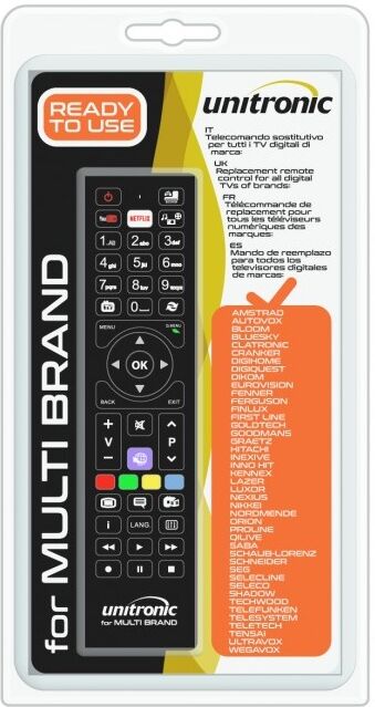 Comando Universal Dedicado p/ TVs LCD Multi-Marcas - UNITRONIC