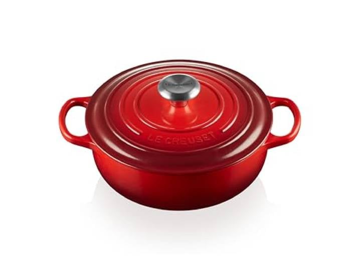 Le Creuset Sauteuse Backofen, emaillierter Gusseisen, 3,5 l, Kirschrot