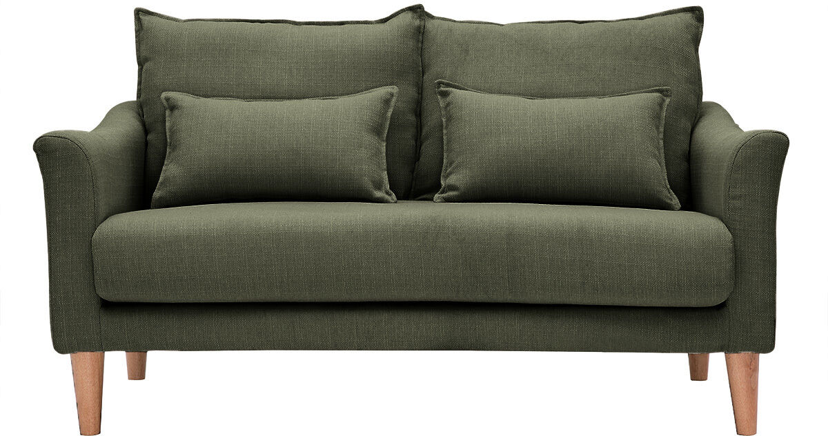 Miliboo Skandinavisches 2-Sitzer-Sofa Khaki KATE