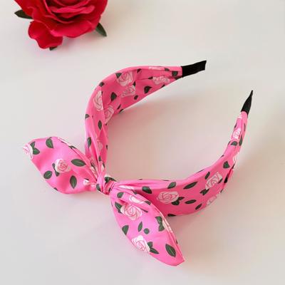 The Handy Homestead Fuchsia Pink Large Bow Headband For Women Leopard Rose Polka Dot Hair Accessory a