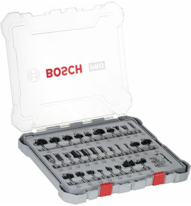 Jeu de fraises BOSCH, queue de 8 mm, 30 pièces (2607017475)