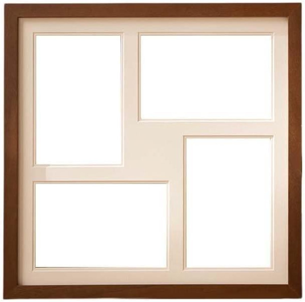 Houten Puzzel Fotolijst Collage Frame Bruin 30 x 30 cm