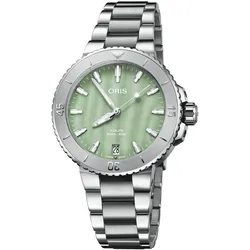 Oris Aquis Date 36,5mm Grün Perlmutt Damenuhr 01 733 7770 4157-07 8 18 05P