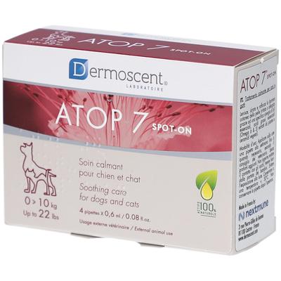 Dermoscent Atop 7 Spot On Hond Kat 1-10Kg 4X0,6ml 4x0,6 ml Einzeldosispipetten