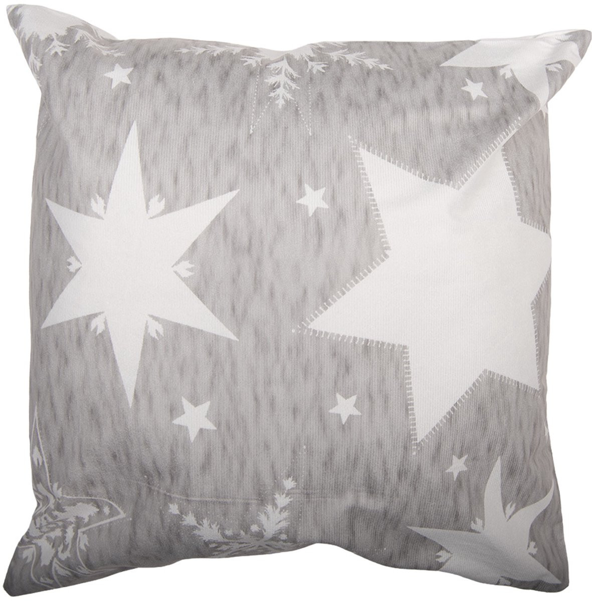 Clayre & Eef Kussenhoes Grijs Polyester 45x45 cm