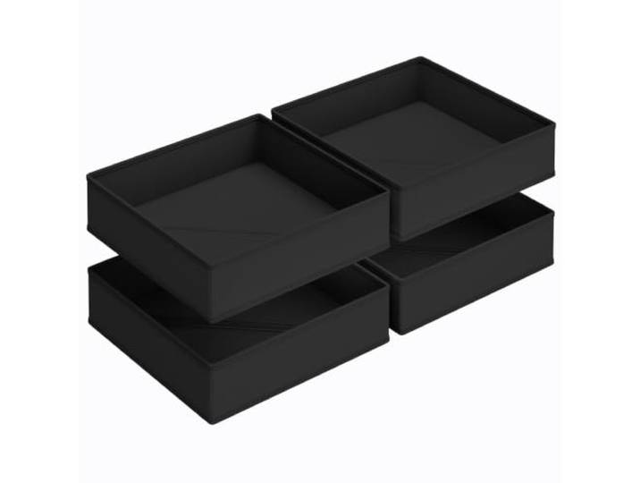 DIMJ Malm Organiseur de tiroir - Rangement de sous-vêtements Lot de 4 boîtes de rangement empilables en tissu pour vêtements de bébé\, chaussettes\, soutien-gorge\, chambre d'enfant\, noir