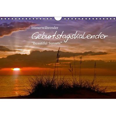 Immerwährender Geburtstagskalender – Beautiful Sunsets (Wandkalender immerwährend DIN A4 quer)