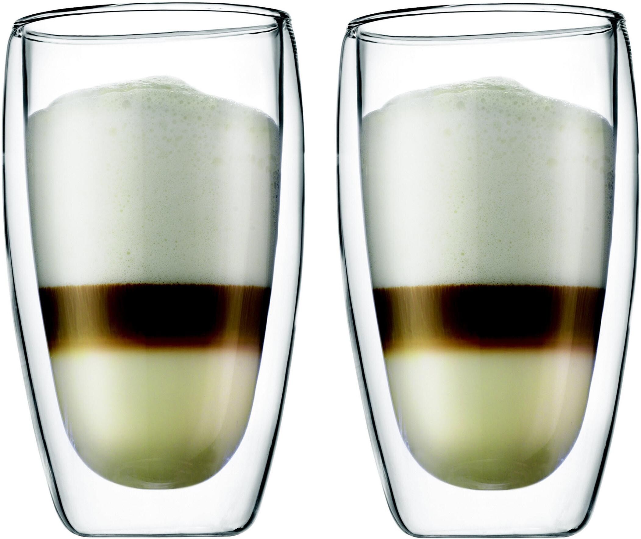 Glas BODUM "Macchiato-Glas Pavina", transparent, H:14,2cm, Glas, Trinkgefässe, Glas transparent 14,2cm, 450ml, 2 Stk.