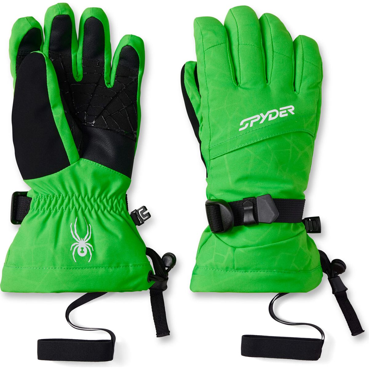 Spyder Youth Overweb Ski Gloves strobe green webs (SGW) S 38F143600-SGW-S