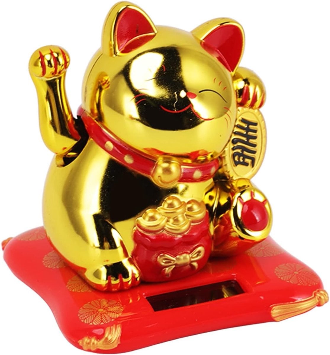 Gelukkige Waving Cat Zonne-energie Beeldje voor Thuis en Auto Decoratie