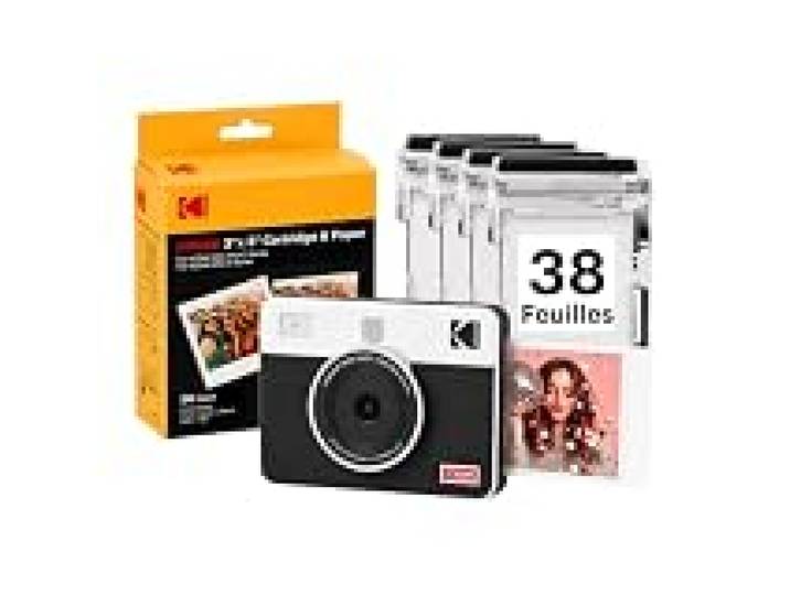 KODAK Mini Shot 3 Retro Appareil Instantané 7,6x7,6cm, 38 Feuilles, Blanc
