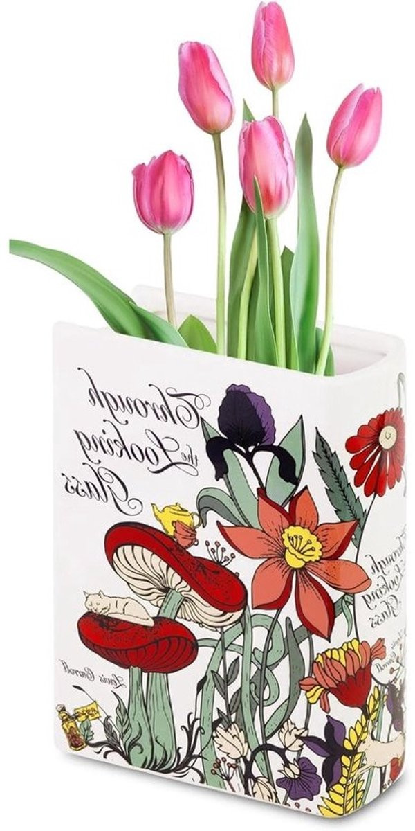 Creatieve keramische vaas in boekvorm voor woonkamer decoratie - B/D/H: 20.5 x 13 x 6.5 cm