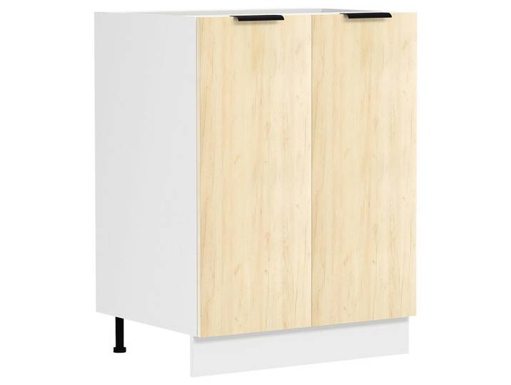 Küchenunterschrank, Braun & Weiß, 60x82x46 cm, Holzwerkstoff, Individuell Planbar, MID.YOU