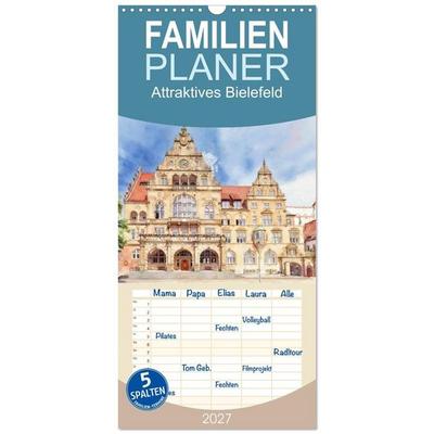 Familienplaner 2027 - Attraktives Bielefeld mit 5 Spalten (Wandkalender, 21 x 45 cm) CALVENDO