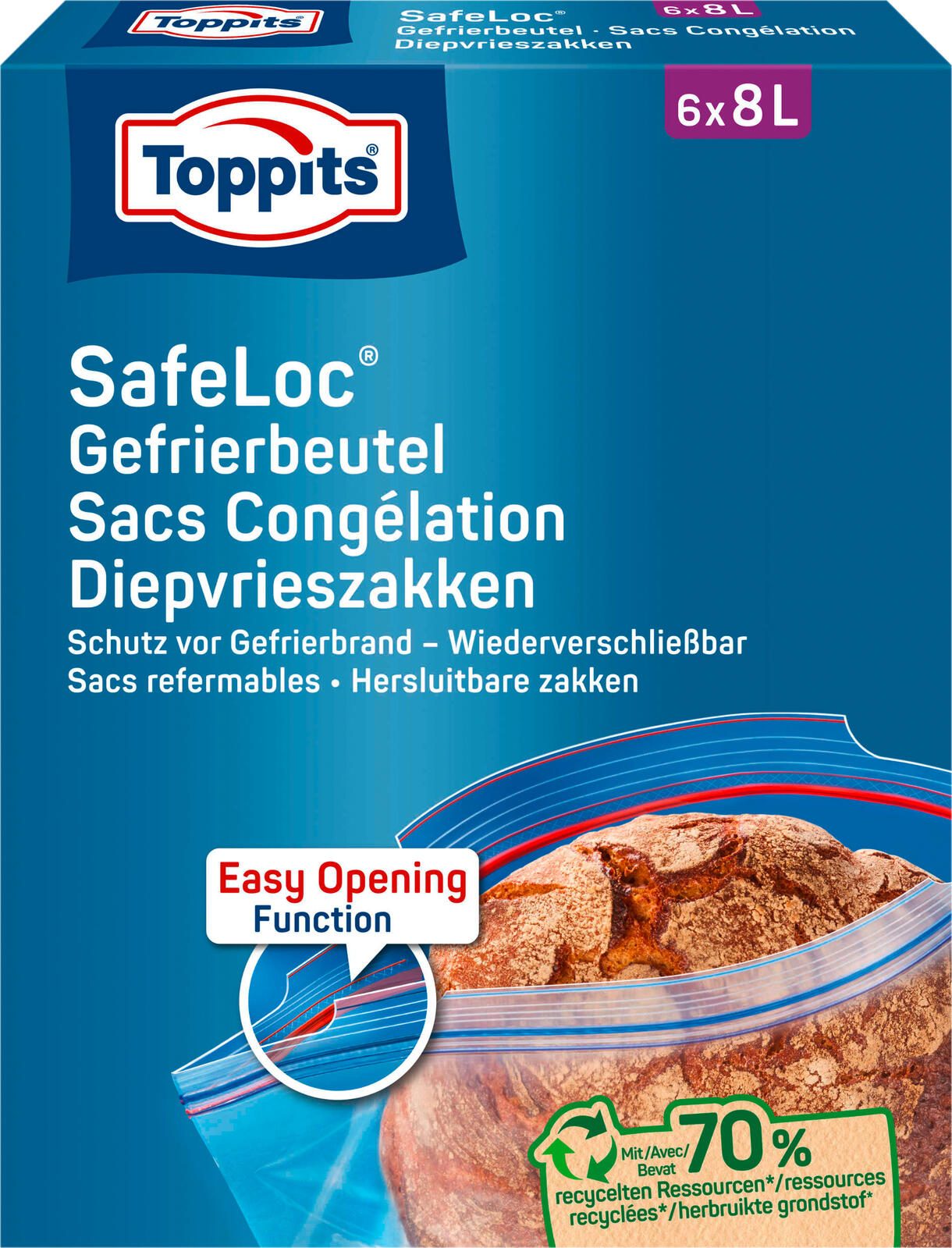 Toppits Gefrierbeutel SafeLoc 8,0 l 1505018004