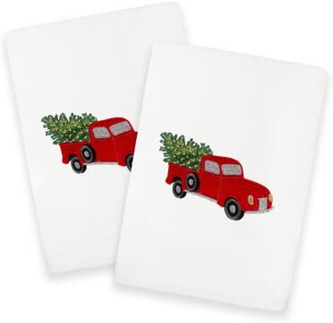 Authentic Hotel and Spa Christmas Truck 2 PC Hand Towel Set