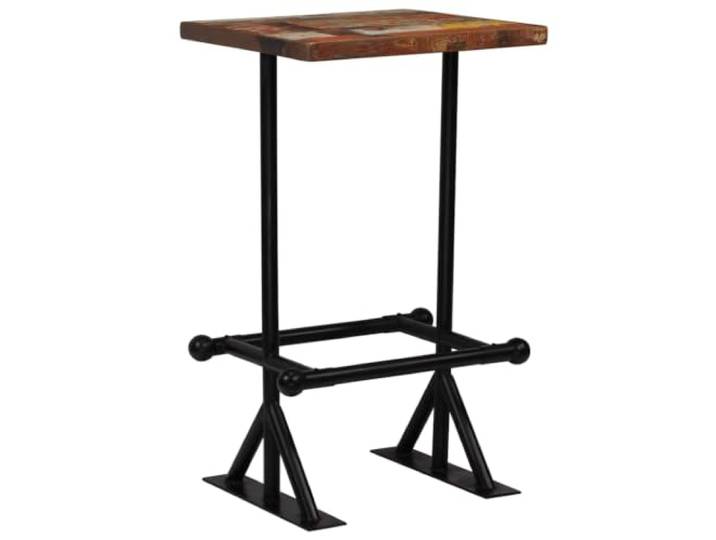 Barmöbel Set aus recyceltem Holz, 3-teilig Stahlrahmen, Beinablage, Industrial Retro-Stil, einfache Montage