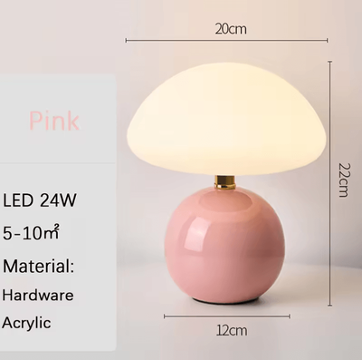 Inspire Curations USB Decorative Table Lamp Modern LED Night Light For Bedroom, Desk & Home Decor pink d12cm wh