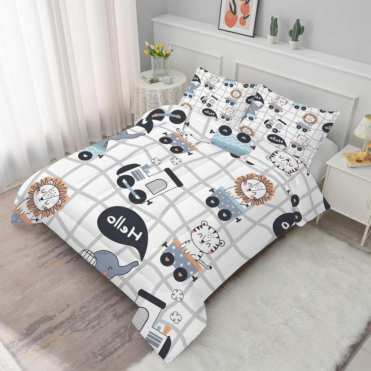 Blauwe Vier Seizoenen Dekbed Set van Microfibre, 220 x 240 cm