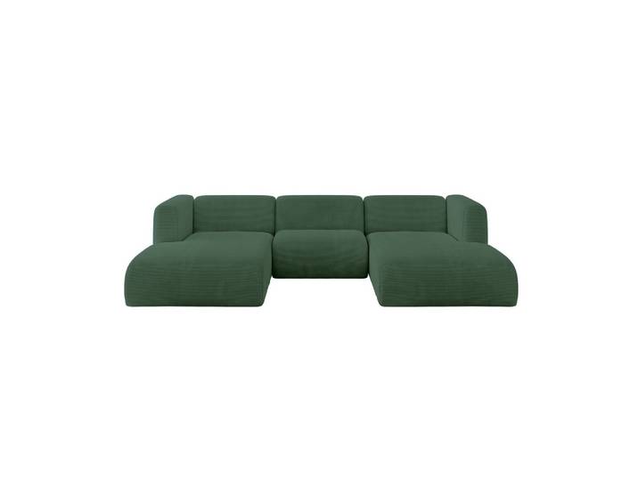 WOHNLANDSCHAFT MIRA-U1 317x179x70 Grün Cord