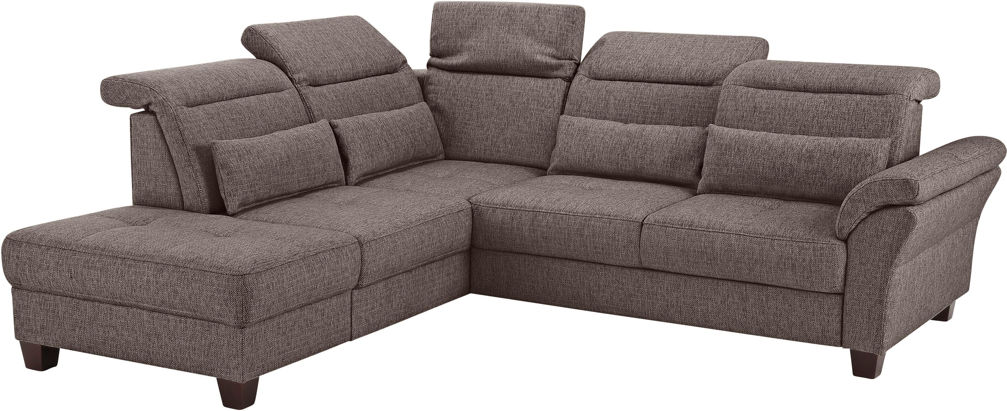 Ecksofa GOODPRODUCT "Solvei L-Form", braun, B:260cm H:104cm T:235cm, Luxus-Microfaser Lederoptik (100% Polyester);Struktur (100% Polyester);Luxus-Microfaser ALTARA NUBUCK (100% Polyester), Sofas, Ecksofa, wahlweise auch mit Kopfteilverstellung und Schlaff