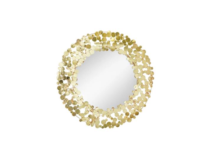 Grosser, runder Design Wandspiegel „Coins“ Ø 82 cm Gold Invicta Interiors