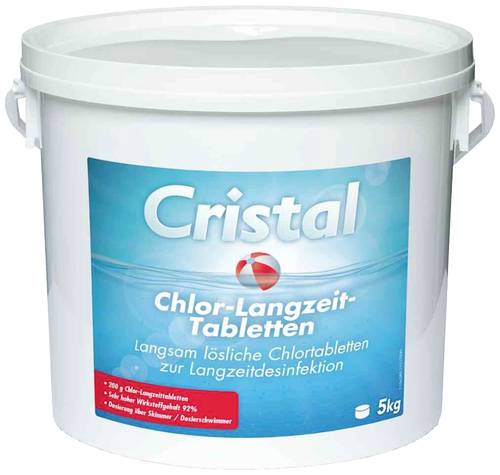 Cristal 1136585 Chlor-Langzeit-Tabletten 200 g, 5kg Eimer Chlor-Tabletten 1St.
