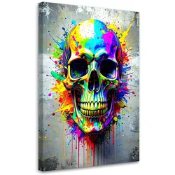 LEINWANDBILD Bunte Totenkopf Abstrakt 40x60cm