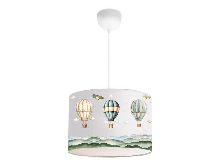 lux.pro Kinderhängeleuchte Rugby, Weiß, Textil, Rund, E27, 28x70x28 cm, Lampen & Leuchten, Innenbeleuchtung, Kinderlampe