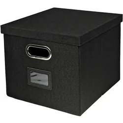Aufbewahrungsbox für Hängeregister passend für Kallax, HMF 250473, DIN A4 Format, Schwarz