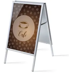 SHOWDOWN Displays Showdown Kundenstopper - DIN A1 - Komplett-Set - Café Spanisch - Braun/Schwarz