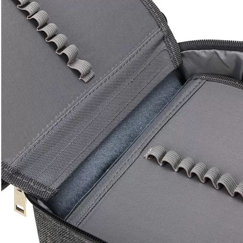 INF Trousse à crayons en tissu Oxford pour 72 crayons Gris