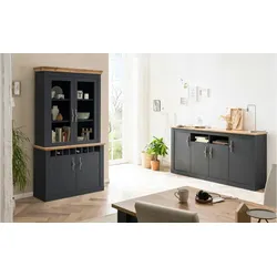 Wohnkombination  Calella , grau , Maße (cm): B: 204 H: 104 T: 45.0
