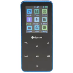 Denver MP-1830BU BLUE - MP4 media player with built-in bluetooth and rechargeable battery - MP3-Afspill... (4 GB), MP3 Player + Portable Audiogeräte, Blau