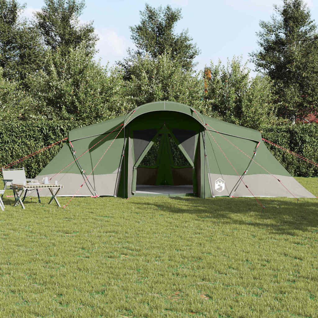 vidaXL Tente familiale 6 personne Vert et gris