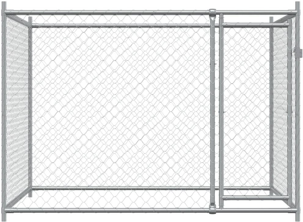 Archie & Oscar Alejandra 150cm H Steel Yard Kennel Gray 150 H x 200 W x 200 D cm