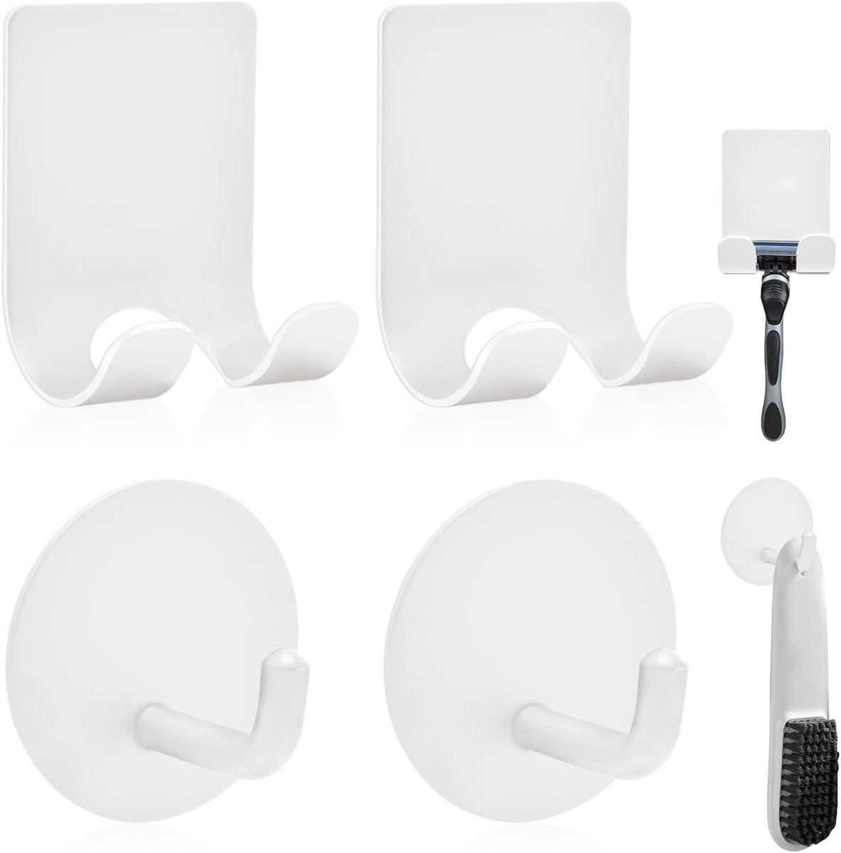 Premium roestvrijstalen scheermeshouder voor de douche met zelfklevende wandhaken