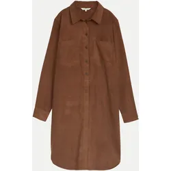 Cord-Blusenkleid Braun 38