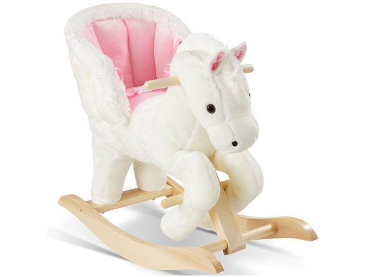 Cheval à bascule au design de qualité à partir de 18 mois - rose/blanc