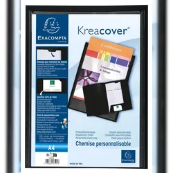 Exacompta 43501E 30x Präsentationsmappe aus PP 400μ, für Format DIN A4 - Kreacover - Schwarz