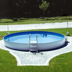 Steinbach Stahlwand Swimming Pool "Styria rund",blaue Poolfolie,Ø 500 x 120 cm