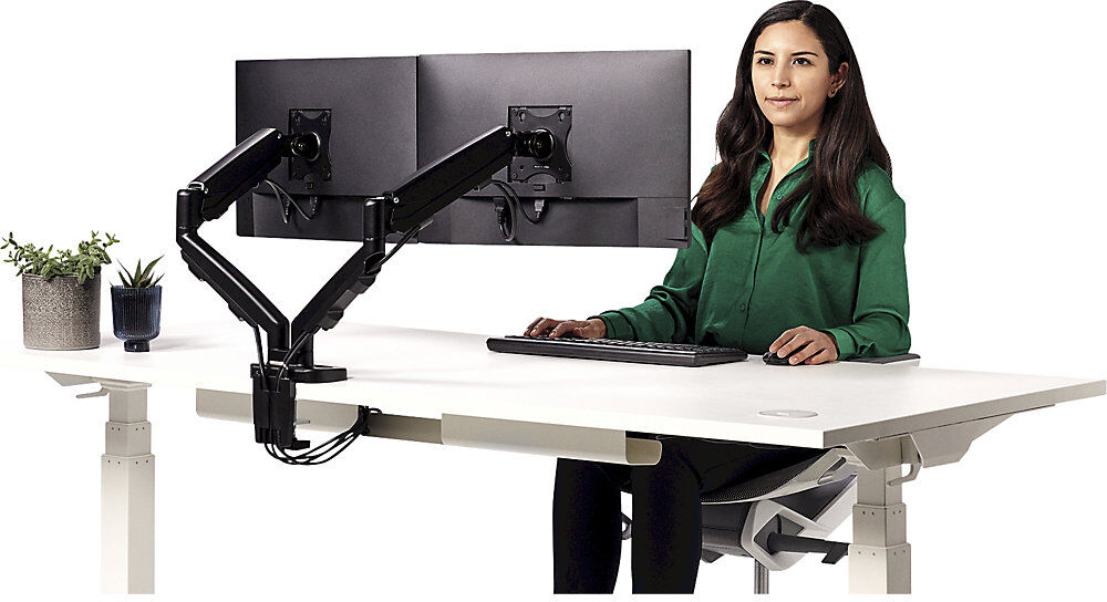 EPPA Doppel-Monitorarm, Schwenkbereich 180°, HxBxT 480 x 100 x 560 mm, schwarz Fellowes